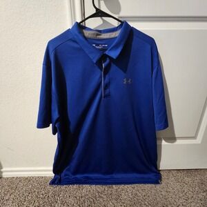 Under Armour Men's Royal Blue Loose Fit Polo Shirt 3XL Golf Athleisure